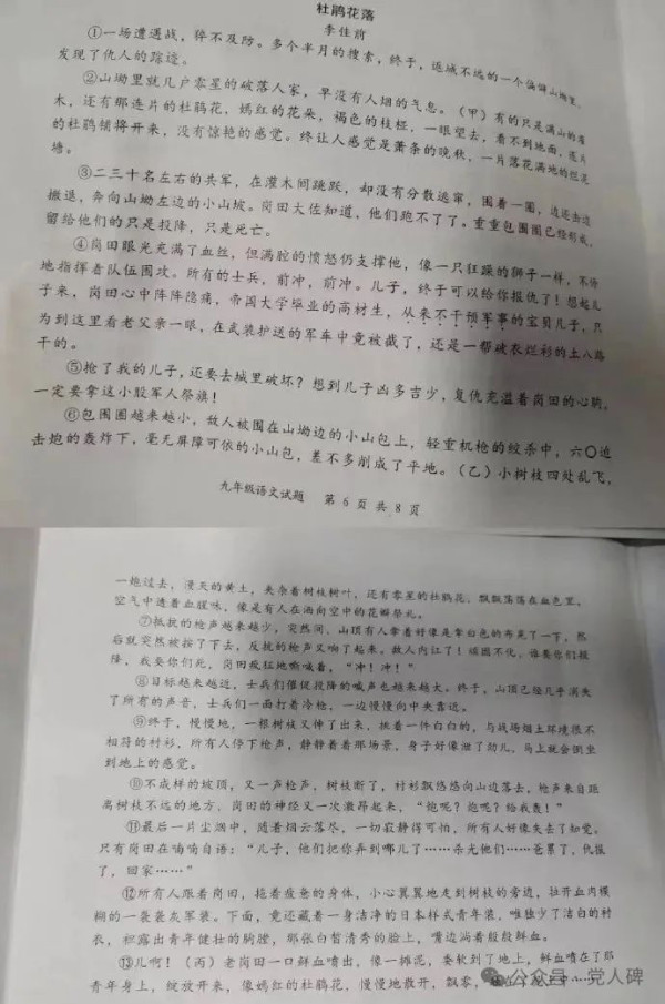 不打勤不打懒，专打不长眼！也说“《杜鹃花落》事件”