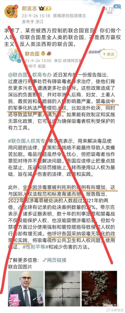 惹众怒！联合国官方账号多次为“吸毒行为”站台